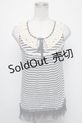 axes femme / ボーダータンクトップ  紺ｘ白 S-25-05-05-1018-AX-TO-AS-ZS