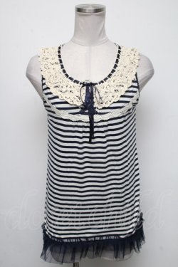 画像1: axes femme / ボーダータンクトップ  紺ｘ白 S-25-05-05-1018-AX-TO-AS-ZS