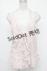 PINK HOUSE / リボンモチーフ付きローンベスト  ピンク S-25-05-05-1021-LO-BL-AS-ZS