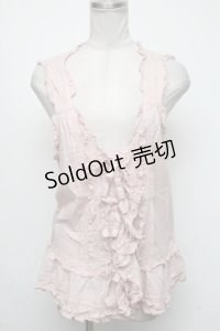 PINK HOUSE / リボンモチーフ付きローンベスト  ピンク S-25-05-05-1021-LO-BL-AS-ZS