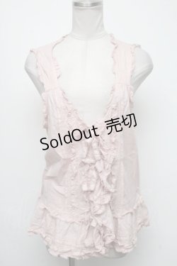 画像1: PINK HOUSE / リボンモチーフ付きローンベスト  ピンク S-25-05-05-1021-LO-BL-AS-ZS