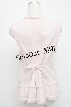 画像2: PINK HOUSE / リボンモチーフ付きローンベスト  ピンク S-25-05-05-1021-LO-BL-AS-ZS