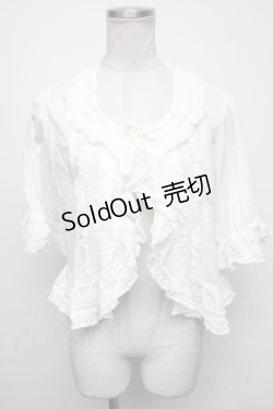 画像1: PINK HOUSE / ローンボレロ風ブラウス  白 S-25-05-05-1022-LO-BL-AS-ZS