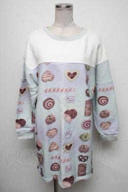 画像1: MILK //COOKIE GIRLトレーナーワンピース  サックス S-25-05-05-1024-ML-OP-AS-ZS