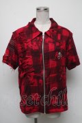 h.ANARCHY / 半袖チェックシャツ  赤 S-25-05-05-1025-HN-BL-AS-ZS