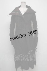 h.NAOTO / ガーゼロングジャケット  黒ｘ赤 S-25-05-05-1030-HN-JA-HR-ZS