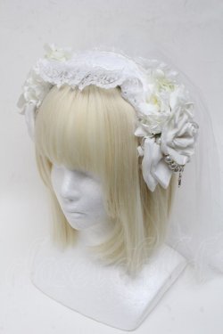 画像1: LOLITA / ヴェール付きカチューシャ  白 S-25-05-05-1004-LO-AC-AS-ZS