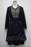 F i.n.t / チェックヨーク切替ワンピース  紺 S-25-05-05-1038-CA-OP-HR-ZS