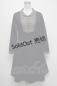 F i.n.t / チェックヨーク切替ワンピース  紺 S-25-05-05-1038-CA-OP-HR-ZT351