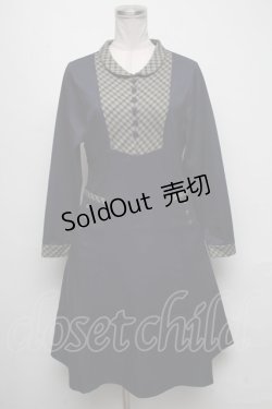 画像1: F i.n.t / チェックヨーク切替ワンピース  紺 S-25-05-05-1038-CA-OP-HR-ZT351