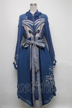 画像1: Ozz oneste / フロントZIPデザインロングカーディガン  ブルー S-25-05-05-1039-OO-TO-AS-ZS