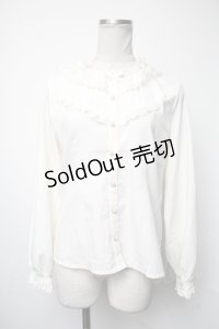 axes femme POETIQUE / リボン襟フリルブラウス  オフ S-25-05-05-017-AX-BL-AS-ZS