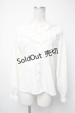 画像1: axes femme POETIQUE / リボン襟フリルブラウス  オフ S-25-05-05-017-AX-BL-AS-ZS