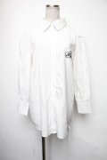 An MILLE / クシュットリボンシャツ  白 S-25-05-05-023-EL-TS-AS-ZS