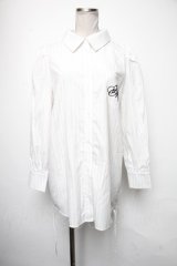 An MILLE / クシュットリボンシャツ  白 S-25-05-05-023-EL-TS-AS-ZS