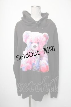画像1: THICC / くまパーカー  黒 S-25-05-05-031-PU-BL-AS-ZS