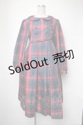 FLC / 皆方由衣コラボ MINA*タータンチェックワンピース L 赤ｘ紺 S-25-05-05-032-LO-OP-AS-ZS