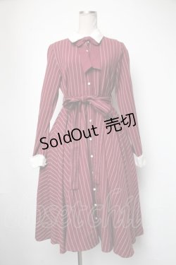 画像1: Favorite / ストライプワンピース  ワイン S-25-05-05-033-LO-OP-AS-ZS