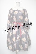 Leur Getter / Squirrel & Rabbit袖付きワンピース  ネイビー S-25-05-05-034-LU-OP-HR-ZS