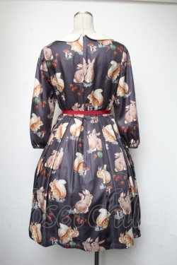 画像2: Leur Getter / Squirrel & Rabbit袖付きワンピース  ネイビー S-25-05-05-034-LU-OP-HR-ZS