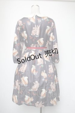 画像2: Leur Getter / Squirrel & Rabbit袖付きワンピース  ネイビー S-25-05-05-034-LU-OP-HR-ZS