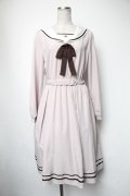 axes femme POETIQUE / ウサギ刺繍セーラーワンピース【多屋来夢コラボ】  ピンク S-25-05-05-035-AX-OP-AS-ZS