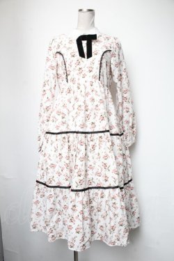 画像1: axes femme kawaii / ローズワンピース  白ｘピンク S-25-05-05-041-AX-OP-AS-ZS