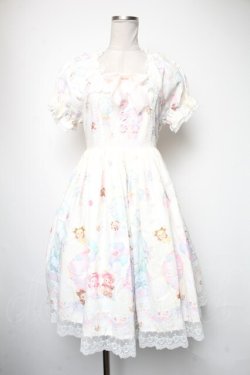 画像1: BABY,THE STARS SHINE BRIGHT / くみゃちゃんのふわふわお空でTea Partyワンピース  オフ S-25-05-05-042-BA-OP-AS-ZS