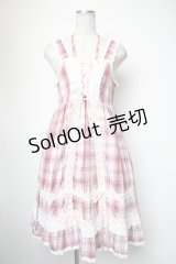 BABY,THE STARS SHINE BRIGHT / オリジナルタータンチェックベビードールジャンパースカートセット  ピンク S-25-05-05-045-BA-OP-AS-ZS