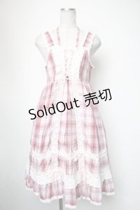 BABY,THE STARS SHINE BRIGHT / オリジナルタータンチェックベビードールジャンパースカートセット  ピンク S-25-05-05-045-BA-OP-AS-ZS