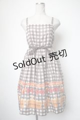 Leur Getter / ピクニックキャミワンピース  チャコールグレー S-25-05-05-047-LU-OP-HR-ZS
