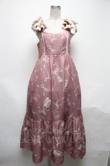 axes femme / トゥシューズ柄リボン付ワンピース  ピンク S-25-05-08-051-AX-OP-HR-ZS