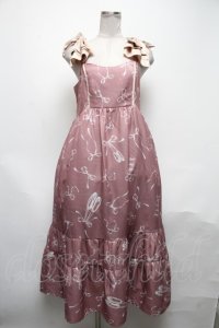 axes femme / トゥシューズ柄リボン付ワンピース  ピンク S-25-05-08-051-AX-OP-HR-ZI