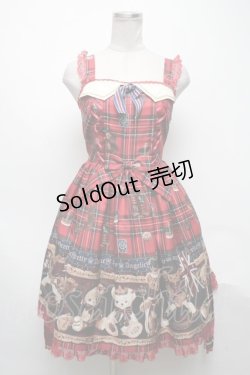 画像1: Angelic Pretty / British Bearジャンパースカート  赤 S-25-05-08-053-AP-OP-HR-ZS