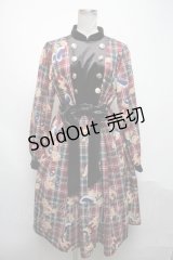 axes femme kawaii / ロイヤルベアーズ柄ワンピース  ワイン S-25-05-08-054-AX-OP-AS-ZS