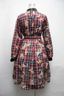 画像2: axes femme kawaii / ロイヤルベアーズ柄ワンピース  ワイン S-25-05-08-054-AX-OP-AS-ZS
