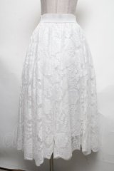 axes femme / レースサーキュラースカート  白 S-25-05-08-057-AX-SK-HR-ZS