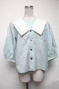 ネバアランド / ストライプセーラーブラウス  サックス S-25-05-08-016-LO-BL-HR-ZS