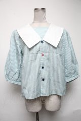 ネバアランド / ストライプセーラーブラウス  サックス S-25-05-08-016-LO-BL-HR-ZS