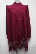 axes femme / 裾レースチュニック  パープル S-25-05-08-018-AX-TO-HR-ZS