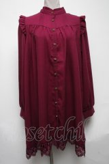 axes femme / 裾レースチュニック  パープル S-25-05-08-018-AX-TO-HR-ZS