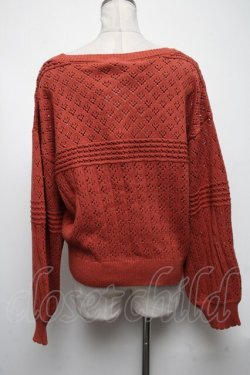 画像2: axes femme / 透かし編みニットカーディガン  オレンジ S-25-05-08-019-AX-TO-HR-ZS