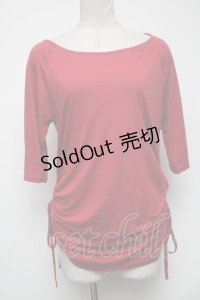 GADGET GROW / ドレープカットソー  赤 S-25-05-08-020-GO-TO-AS-ZS
