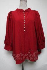 axes femme / ボリュームスリーブプルオーバー  赤 S-25-05-08-021-AX-TO-HR-ZS