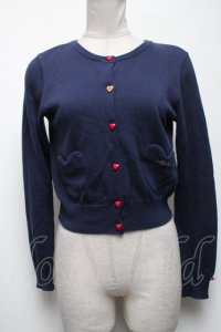 MILK / BeBeハートカーデ  紺 S-25-05-08-022-ML-TO-HR-ZT042