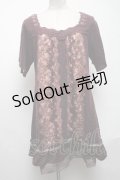 axes femme / ドットパネル柄チュニック  紫 S-25-05-08-023-AX-TO-AS-ZS