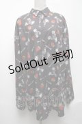 Jamieエーエヌケー / くまｘイチゴロングシャツ  黒 S-25-05-08-030-LO-TO-HR-ZS