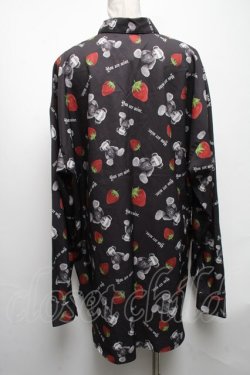 画像2: Jamieエーエヌケー / くまｘイチゴロングシャツ  黒 S-25-05-08-030-LO-TO-HR-ZS