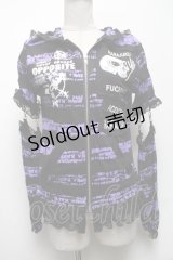ACDC RAG / ハラジュクパーカー  黒ｘ紫 S-25-05-08-031-PU-TS-HR-ZS
