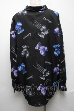 画像2: GOTH / くま柄総柄シャツ  黒 S-25-05-08-032-GO-BL-HR-ZS